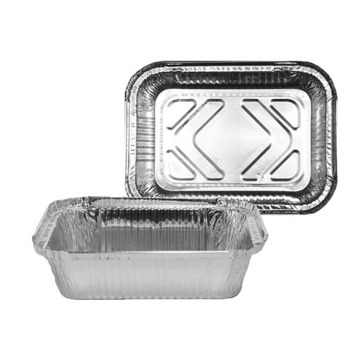Chef Elite - Oblong Aluminum Containers - 18cm x 13.5cm x 4.5cm - 1.5lbs - 10g