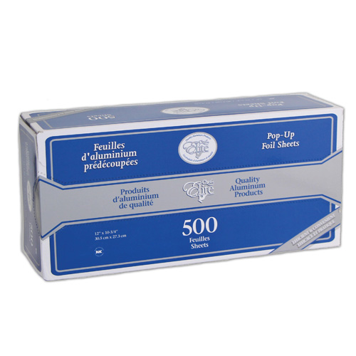 Chef Elite - Aluminum Foil Pop-Up Sheets - 12" x 10.75" - 51 Gauge - 500Pk