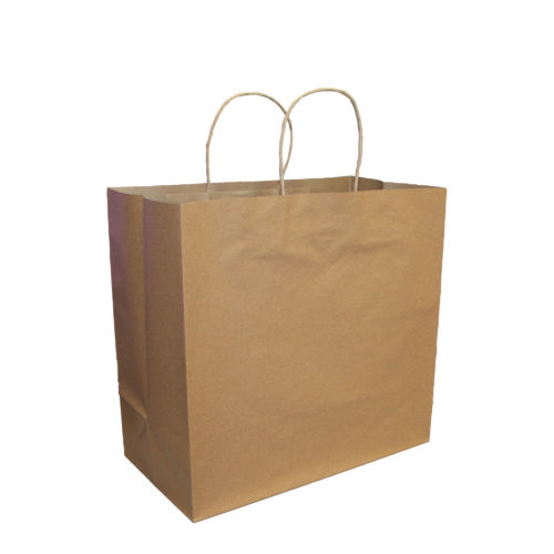Viro - Paper Shopping Bags with Twisted Handles - 10" x 5" x 13" - 100 GSM - Kraft