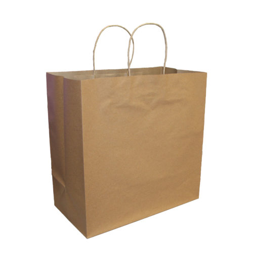 Viro - Paper Shopping Bags with Twisted Handles - 13" x 7" x 13" - 100 GSM - Kraft