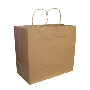 Viro - Paper Shopping Bags with Twisted Handles - 13" x 6" x 15" - 100 GSM - Kraft