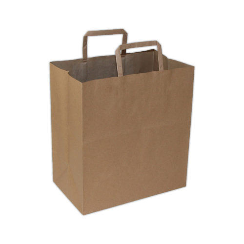 Viro - Paper Shopping Bags with Flat Handles - 15" x 7.1" x 13" - 120 GSM - Kraft