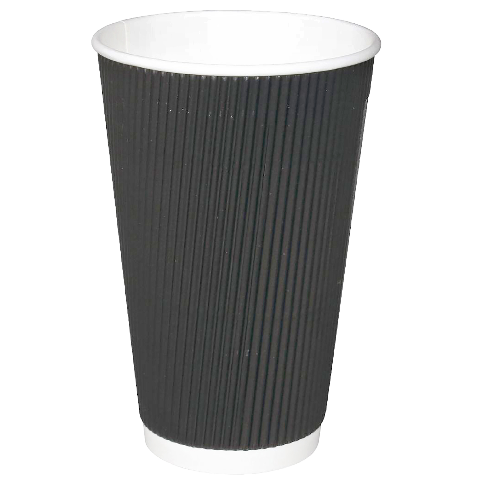 Table Accents - Triple Wall Insulated Coffee Cups - 16oz - Black