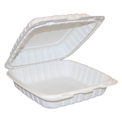Table Accents - Mineral Filled Polypropylene (MFPP) Hinged Containers - 9" x 9" x 3"