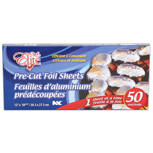 Chef Elite - Aluminum Foil Pop-Up Sheets - 12" x 10.75" - 50Pk