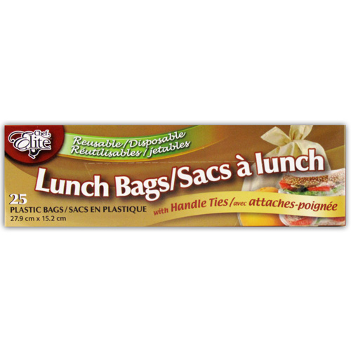 Chef Elite - Plastic Lunch Bags - 27.9cm x 15.2cm - 25Pk