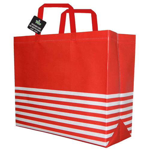 Viro - Reusable Bags - 41cm x 15.5cm x 34cm - Large - Red & White