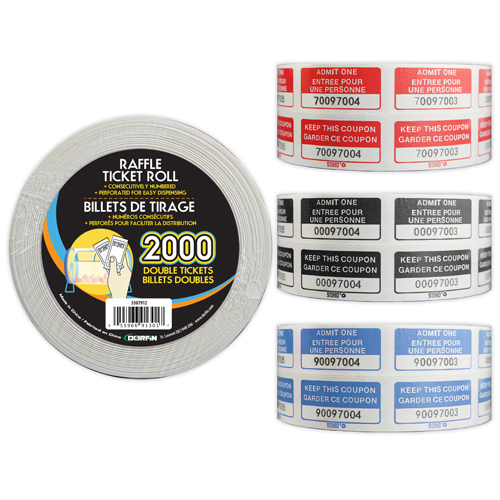 Soho - Raffle Ticket Rolls - Admit One - 2000Pk