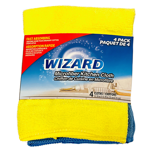 Wizard - Microfiber Kitchen Cloths - 4Pk
