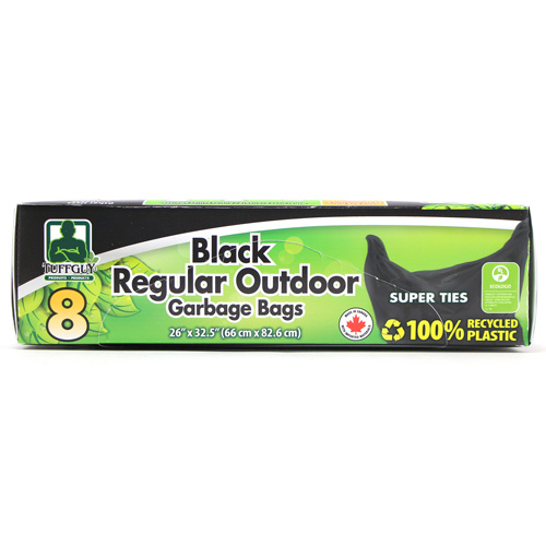 Tuff Guy - Outdoor Bags - 26" x 32.5" - Ecologo - Black - 8Pk