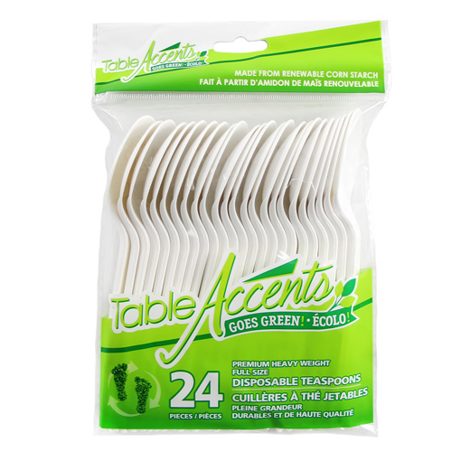 Table Accents - Tea Spoons - Full Size - Bioplastic - 24Pk