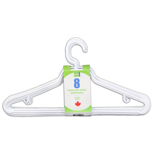 Eraware - Hangers - 17" - Medium Weight - White - 8Pk