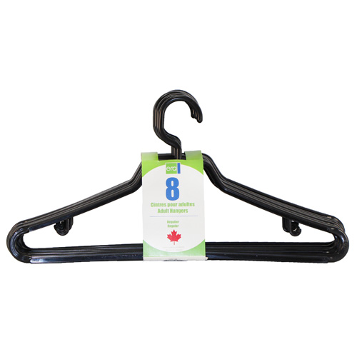 Eraware - Hangers - 17" - Medium Weight - Black - 8Pk