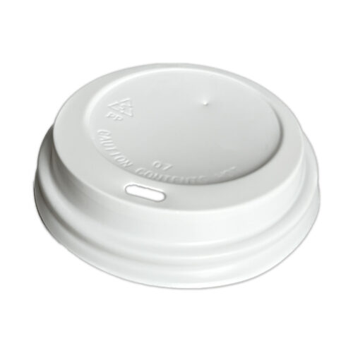 Table Accents - Polypropylene Dome Sipper Lids - 80mm dia. - For 8oz Cups - White