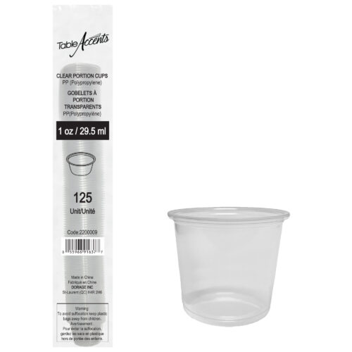 Table Accents - Polypropylene Portion Cup - 1oz - Clear