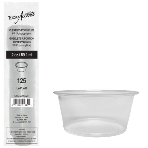 Table Accents - Polypropylene Portion Cup - 2oz - Clear