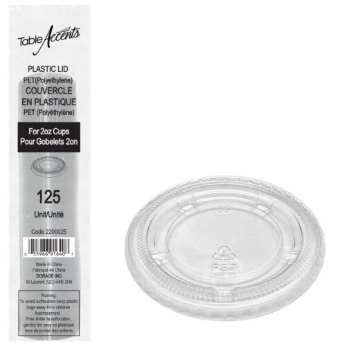 Table Accents - Polyethylene Lid - For 2oz Container - Clear
