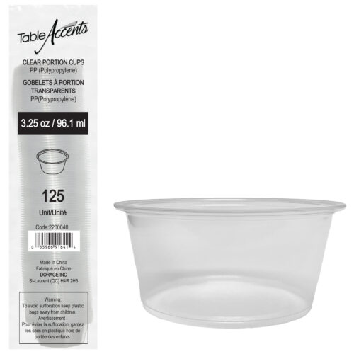 Table Accents - Polypropylene Portion Cup - 3.25oz - Clear
