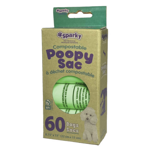 Sparky - Poopy Sac Compostable Waste Bags (4 x 15 bags) - 13" x 8.75" - 60Pk