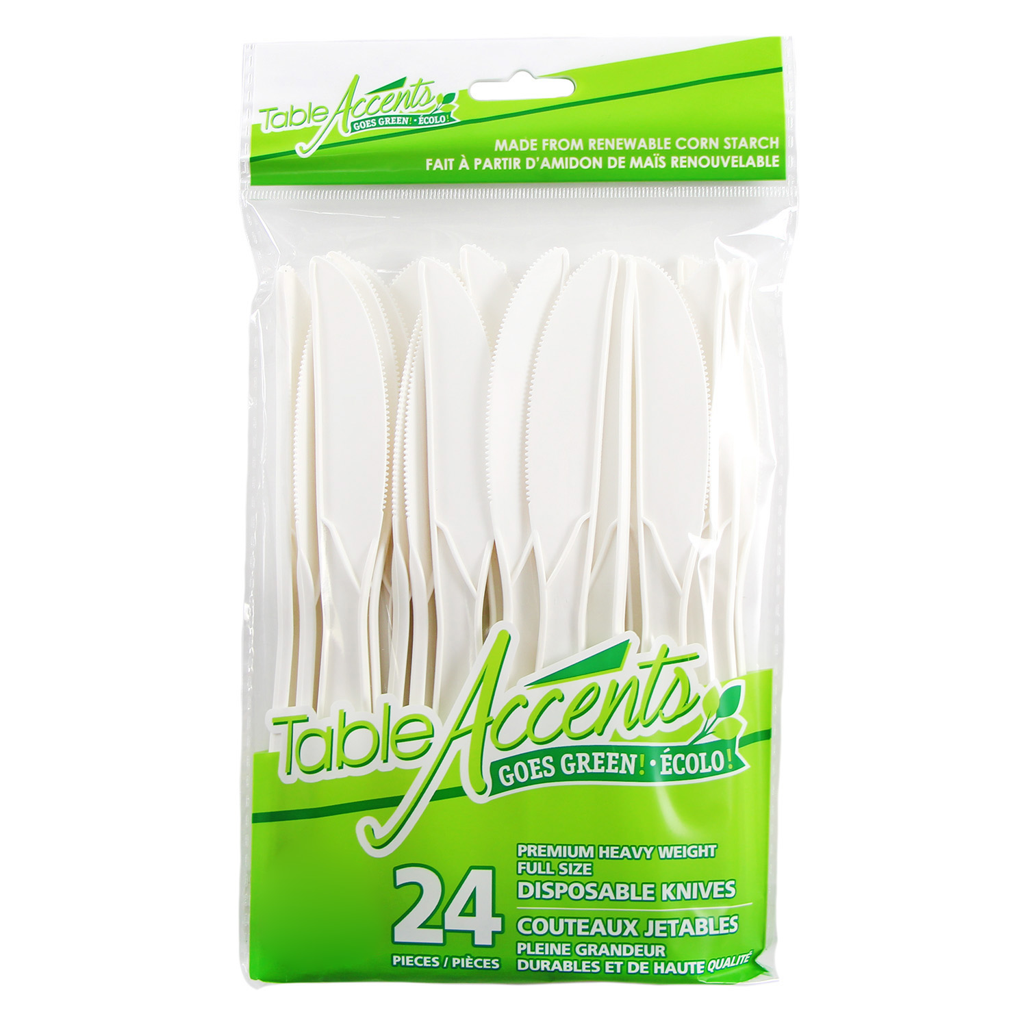 Table Accents - Knives - Full Size - Bioplastic - 24Pk