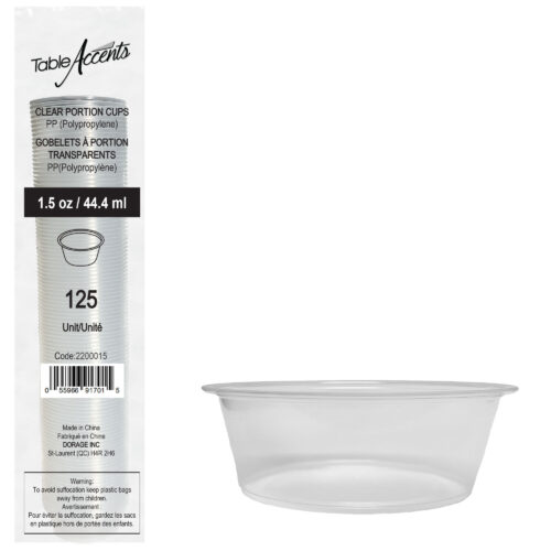 Table Accents - Polypropylene Portion Cup - 1.5oz - Clear