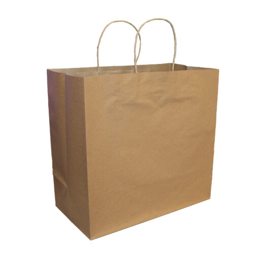 Viro - Paper Shopping Bags with Twisted Handles - 13" x 9.5" x 12" - 100 GSM - Kraft