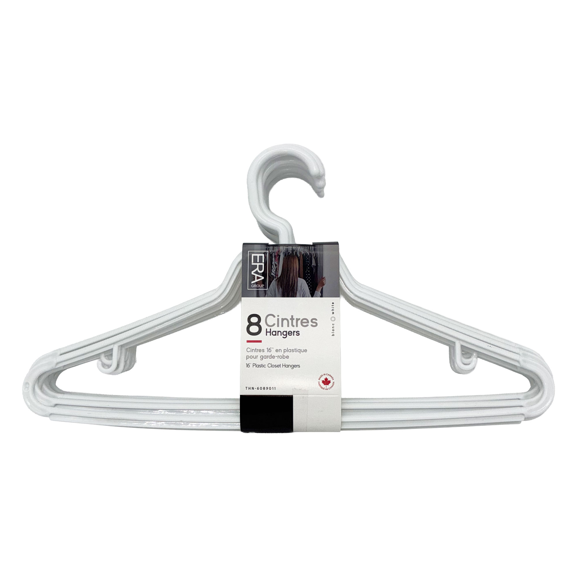 Eraware - Plastic Closet Hangers - 16" - White - 8Pk